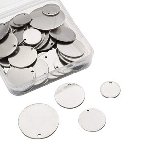 Metaal stempelen Blanks Diverse cirkel Blanks Diverse Blanks Zilveren Blanks RVS Blanks Bulk Blanks 60st