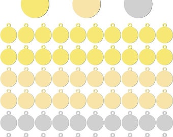 Stamping Blanks Assorted Set Metal Stamping Blank Gold Silver Circle Blanks Assorted Blanks 600 pieces Bulk