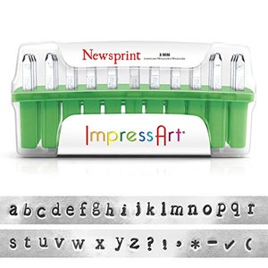 Metal Stamping Kit Metal Stamps Lowercase Letters 3mm Stamps Newsprint Font Impressart Kit Metal Punch Alphabet Stamps Set