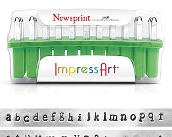 Metal Stamping Kit Metal Stamps Lowercase Letters 3mm Stamps Newsprint Font Impressart Kit Metal Punch Alphabet Stamps Set