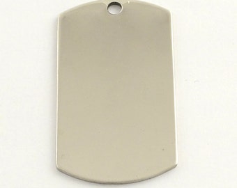 Dog Tag Stempeln Rohlinge-Edelstahl 43mm 18 Gauge Rohlinge Silber Stamping Rohlinge Silber Dog Tags 2pcs