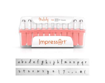 Metal Stamping Kit Impressart MELODY Lowercase Alphabet Metal Stamps 3mm Impression +Bonus Stamps-