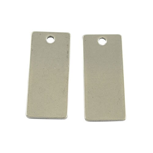 2 Metal Stamping Blanks Connectors Silver Stainless Steel 25mm Rectangle NEW 2 Metal Stamping Blanks Connectors Silver Stainless Steel 25mm Rectangle NEW