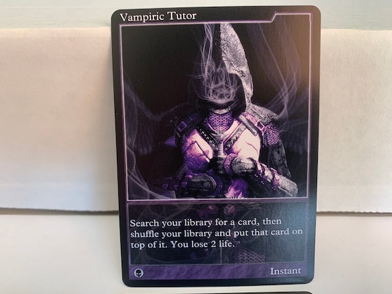 Vampiric Tutor GENERIC Commander Borderless Textless full art MTG V1