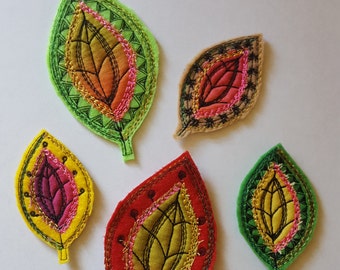 Leaf Embellishments embroidery design / Applique / Machine embroidery / Embellishment ITH / DIY