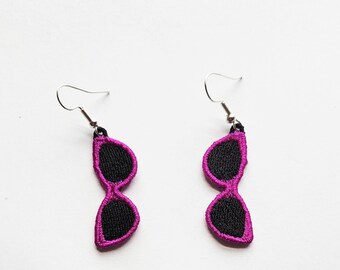 Sunglasses FSL Earrings / Embroidery Design / Earrings DIY / Glasses earrings