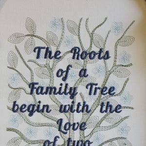 Citat om släktträd / Broderidesign / Familjeordspråk / Familjenötter / Familjerötter / Maskinbroderi