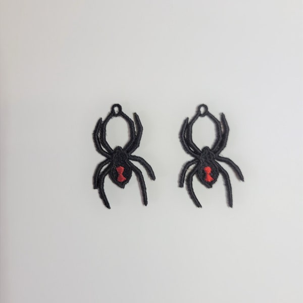 Black Widow Spider FSL earrings / Embroidery design / Jewelry ITH / earrings DIY/ Halloween / spider earrings