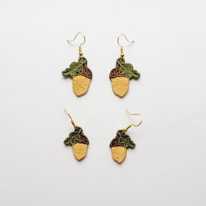 Acorn FSL earrings / Embroidery Design / Earrings DIY