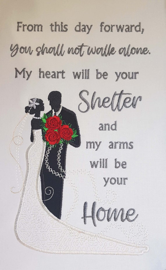 Wedding Quote Applique Embroidery Design Bride And Groom Etsy