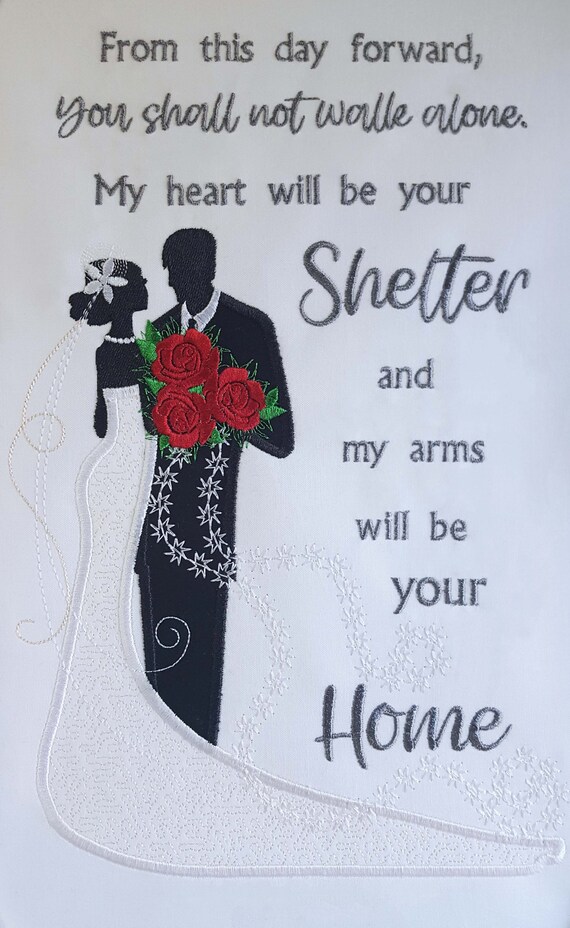 Wedding Quote Applique Embroidery Design Bride And Groom Etsy