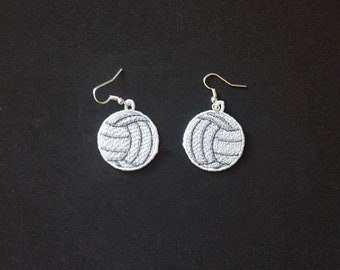 Volleyball Ball FSL earrings / Embroidery design / Jewelry DIY / Earrings / in the hoop / ITH