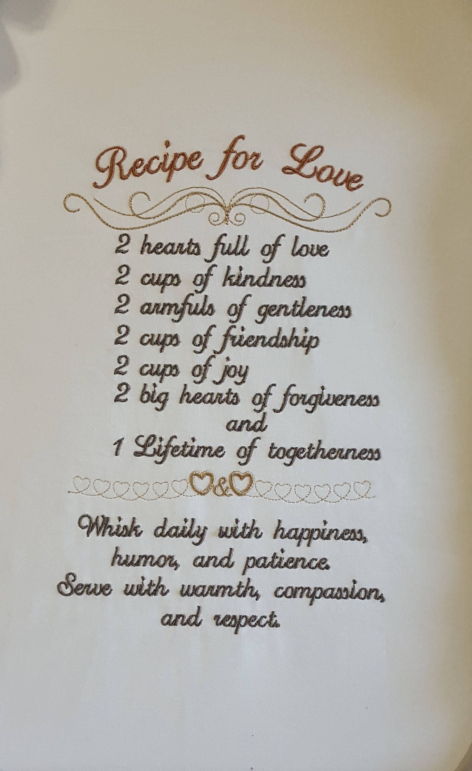 Recipe for Love Embroidery Design / Weddings / Anniversary / | Etsy