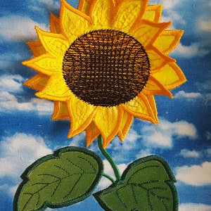 Sunflower 3D Applique Embroidery Design / Machine embroidery/ Applique / 3D embroidery