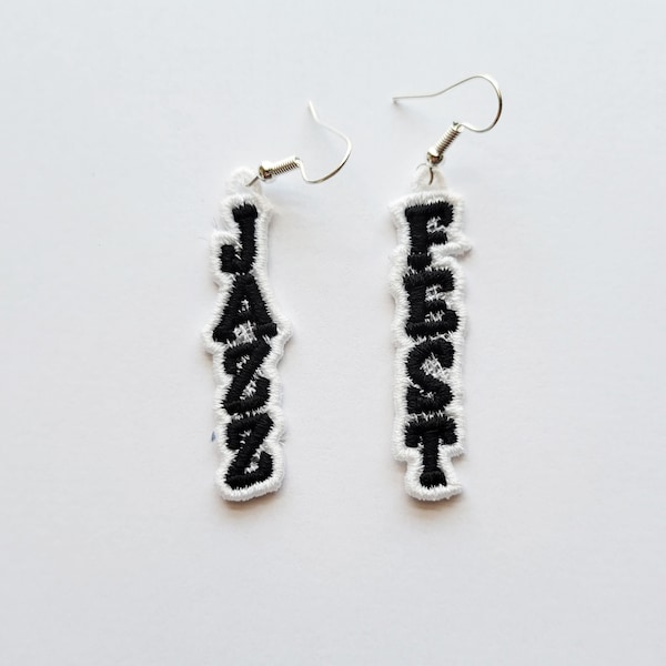 JAZZ FEST FSL Earrings / Embroidery Design / Jewelry do it yourself / Jazz Festival earrings