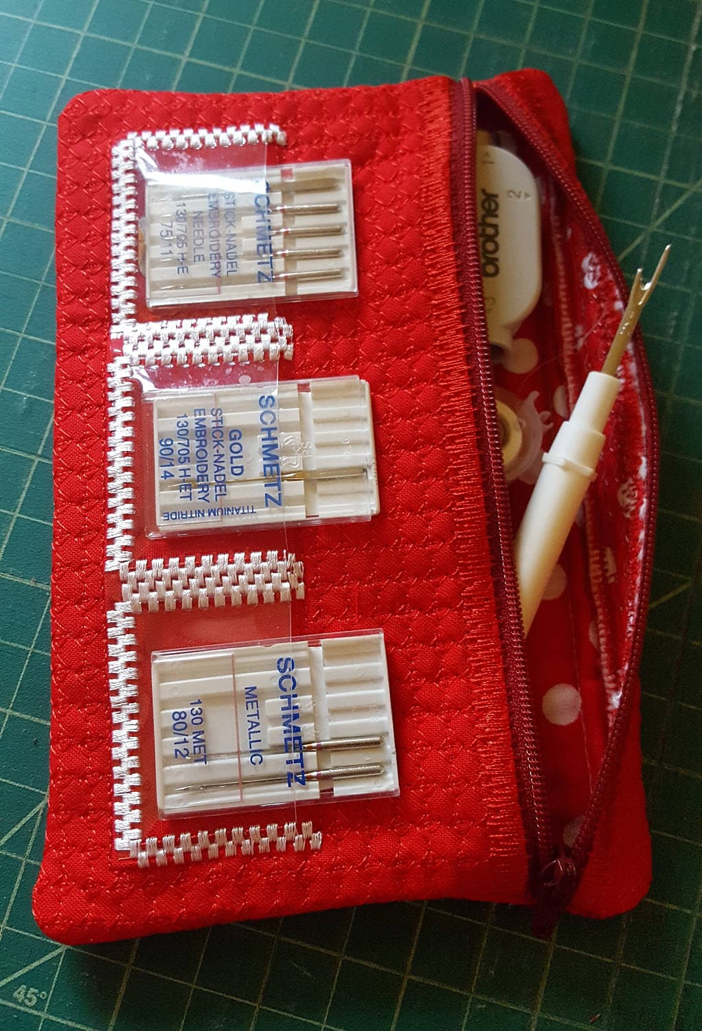 Needle Organizer Pouch ITH / Zipper Pouch / Project DIY / Etsy