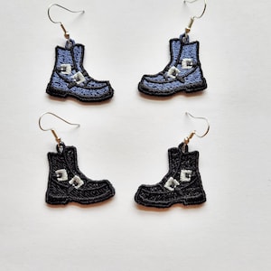 Biker&#39;s Boots FSL Earrings / Embroidery design / Earrings DIY