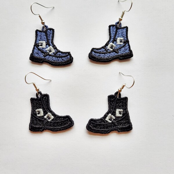 Biker's Boots FSL Earrings / Embroidery design / Earrings DIY
