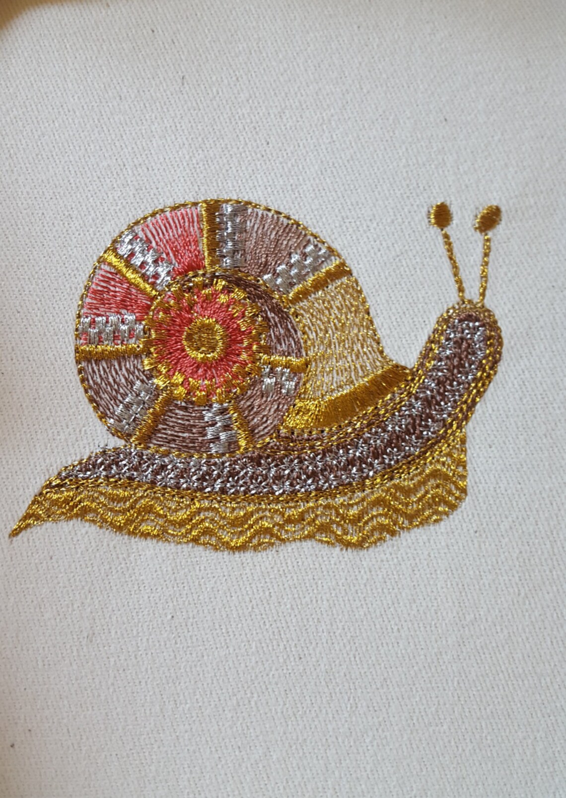 Snail Embroidery Design / Machine Embroidery Design / Metallic Etsy