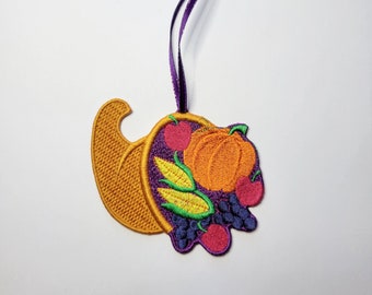 Horn of Abundance Ornament / Embroidery design / Cornucopia FSL ornament / DIY