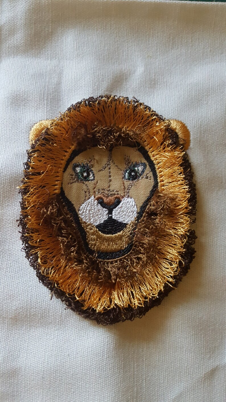 Lion Fringe Embroidery design / 3D embroidery / Machine Etsy