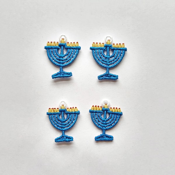 Menorah Candle FSL earrings / Embroidery design/ Jewelry DIY / FSL earrings / Hanukkah