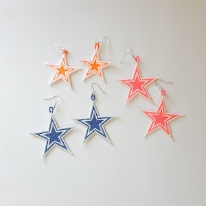 Star FSL Earrings / Embroidery Design / Earrings DIY / jewelry in the hoop