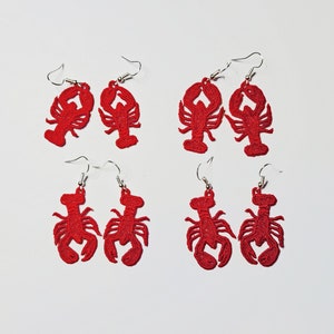 Lobster FSL earrings / Embroidery Design / Earrings DIY / jewelry in the hoop