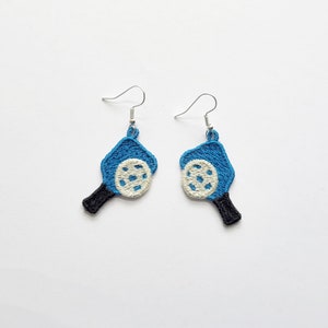 Pickleball FSL Earrings / Embroidery design / Jewelry DIY / Earrings in the hoop / Pickleball paddle / Pickleball ball