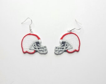 Football Helmet FSL Earrings / Embroidery design / Earrings DIY