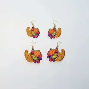 Cornucopia FSL earrings / Embroidery Design / Earrings DIY