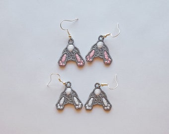 Bunny Butt FSL earrings / Embroidery Design /