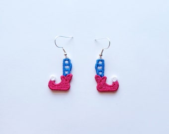 Christmas Shoes FSL Earrings / Embroidery Design/ Earrings DIY