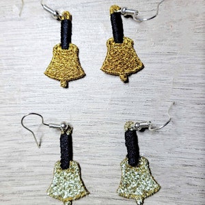 Bell FSL Earrings / Embroidery Design / Jewelry DIY