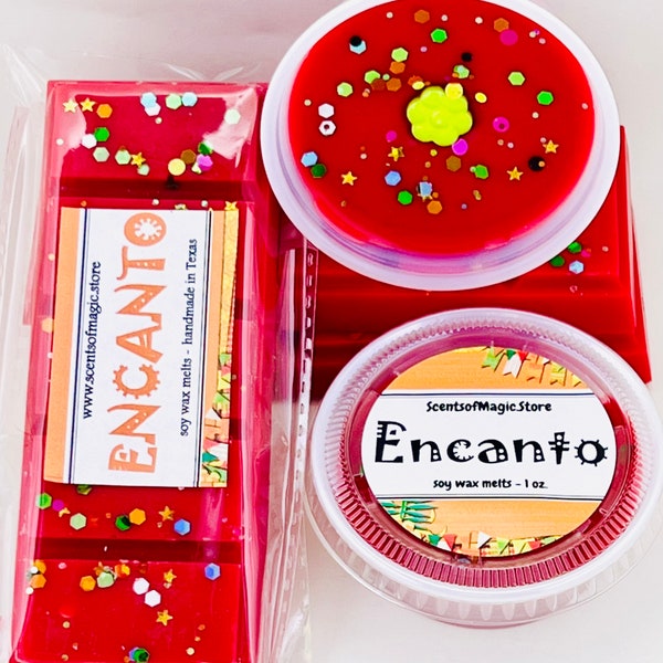 Encanto | Sweet Mandarin Chili Pepper | Scented Soy Wax Melt  Bars | Soy Wax Sample Shots | Disney Lover Gift | Combined Shipping Available!