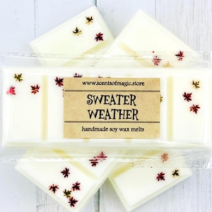 Sweater Weather Wax Melts: Fall Fragrance Snap Bar | Fall Soy Wax Melts For Warmer | Fall Gifts Under 10 | We Combine Shipping!