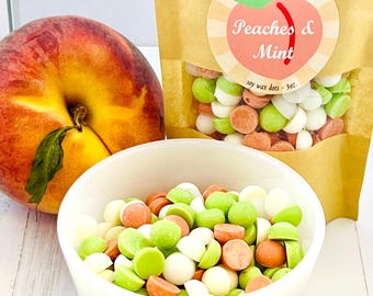 Fresh Peach & Spearmint Soy Wax Melts for Warmers | Clean Fruity Summer Home Fragrance