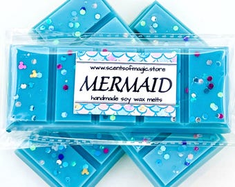 Little Mermaid Inspired Wax Melts | Ocean Scented Soy Snap Bar for Warmer | Disney Lover Gift Under 10
