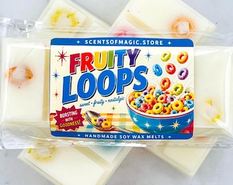 Fruity Loops Soy Wax Melts | Nostalgic Cereal Scent | Sweet Breakfast Fragrance