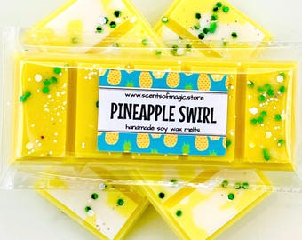 Pineapple Swirl Soy Wax Melts: Theme Park Inspired Snap Bar For Wax Warmer