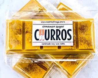 Churro Soy Wax Melts: Sweet Cinnamon Sugar Snap Bars for Warmer | Cozy Bakery Home Fragrance