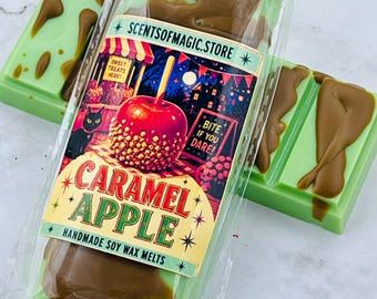 Halloween Caramel Apple Wax Melts | Handmade Soy Wax Snap Bar | Spooky Fall Fragrance