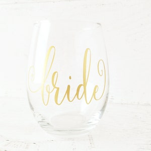 Personalized Wine Glasses, Bridal Party Wine Glasses, Bridesmaid Gifts, Personalized Stemless Wine Glasses 1 Word/Name on Single 1 Glass image 7