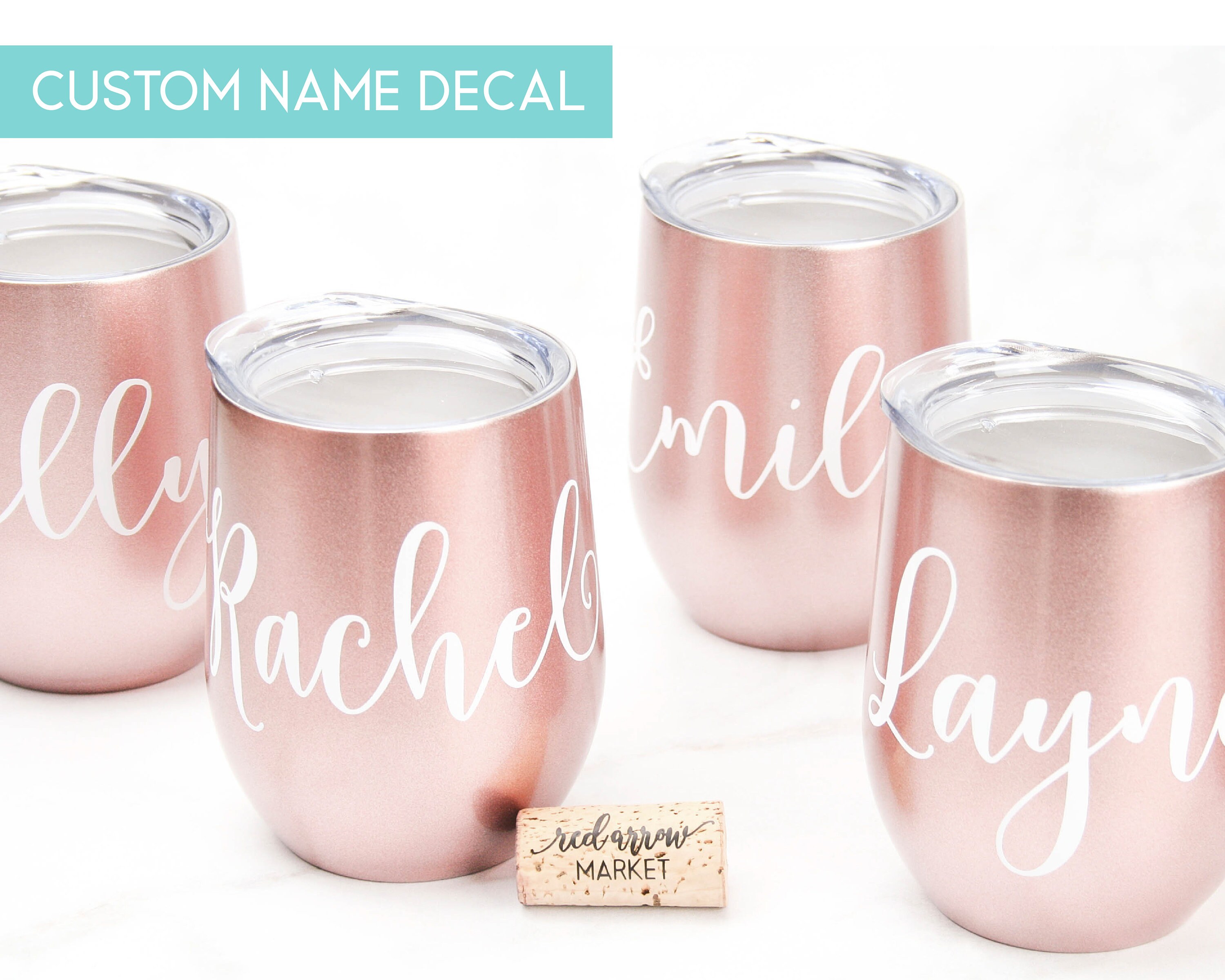 Custom Name Decal for Wine Tumbler 1 Word/name Single Line Etsy