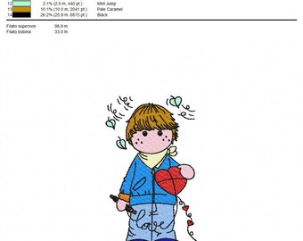 Child kite flying machine embroidery