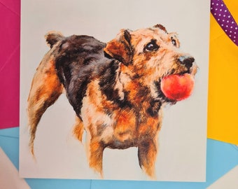 Terrier Greeting Card- Terrier Birthday Card- Love Terrier Gift- Card for Him- Love Dog Birthday Card