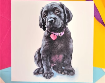 Labrador Card-Borthday Card- Dog Card-  Anniversary Card - Black Lab Birthday Card- Lab Card for Her