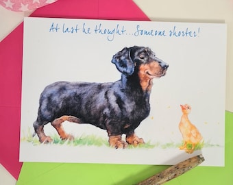 Dachshund Greeting Card- Personalised Dachshund Birthday Card- Dachshund Anniversary Card-Funny Dog Card