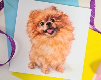 Pomeranian Greeting Card - Pomy Birthday Card for Her- Love Dog Anniversary Card for Her-Love Do Card for Him