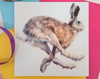 Hare Card - Hare Birthday Card for Her & Him- Hare Gift